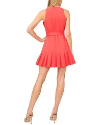 CeCe Women's V-Neck Pleated-Hem Button-Down Dress