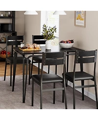 gaomon 5-Piece Dining Set for 4, Modern Rectangular Table with Chairs, Space-Saving Kitchen Dining Set for Apartment or Office
