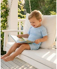 Motette Toddler Boys Harbor Gingham Pajama Set