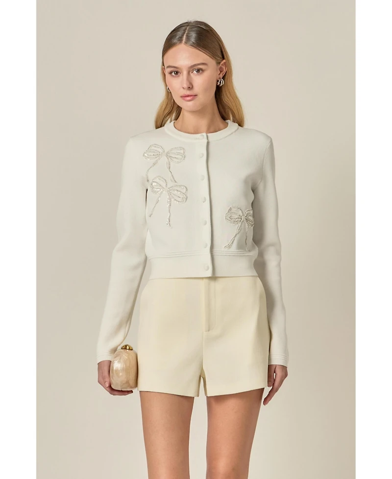 English Factory Women's Bow Detail Cardigan