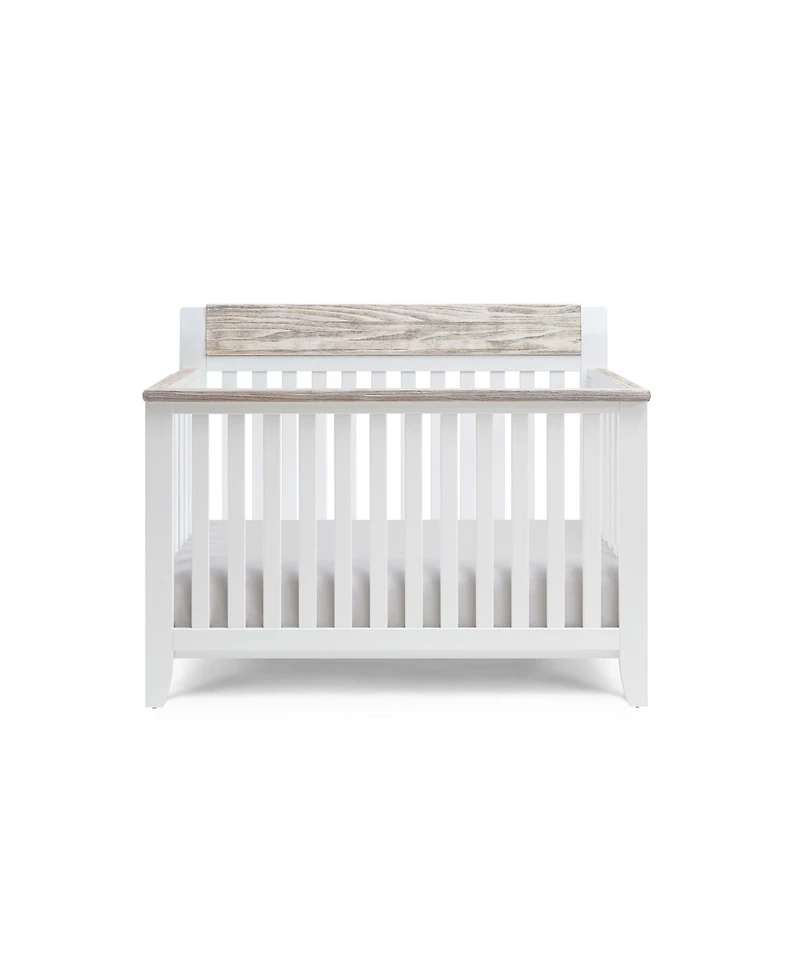 Flynama two tone 4 in 1 convertible crib with three level mattress adjustment safe non toxic finish for baby nursery