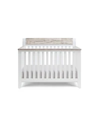 Flynama two tone 4 in 1 convertible crib with three level mattress adjustment safe non toxic finish for baby nursery