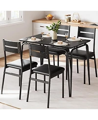 gaomon Kitchen Table and Chairs for 4, 5 Piece Dining Table Set for 4 Dining Room Table Set, Dinner Table Set for 4, Rectangular 4 Seater Dinette Set