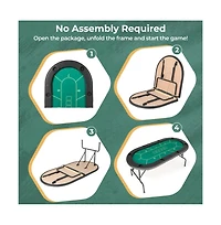 Hongge Foldable Poker Table with 8 Cup Holders