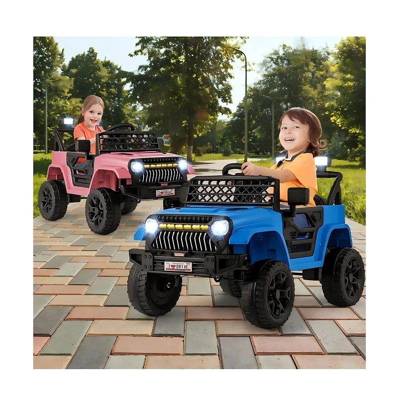 Kids 12V Electric Ride-On Truck with Remote Control Led Lights and Music