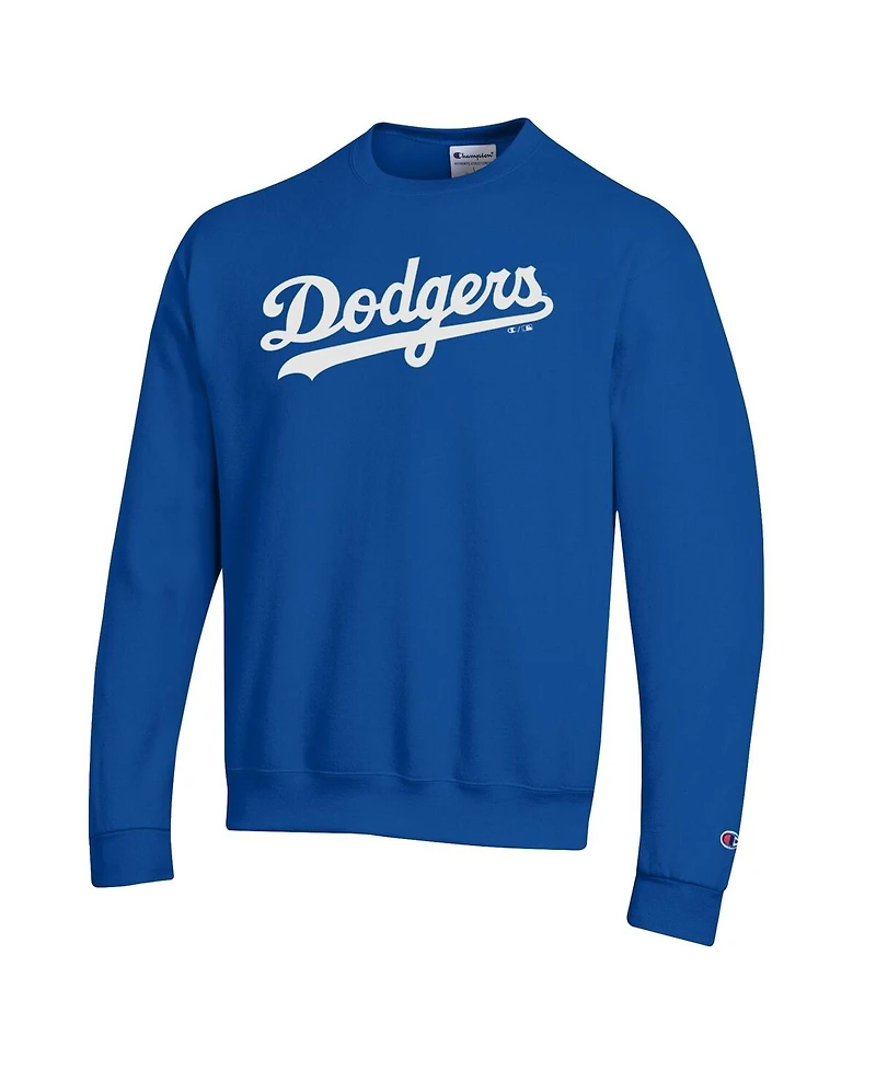 Champion Men's Royal Los Angeles Dodgers Powerblend Wordmark Sweatshirt