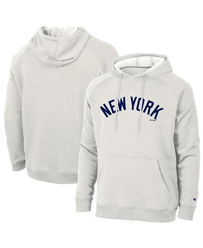 Champion Men's Cream New York Yankees Triumph Tri-Blend Raglan Hoodie