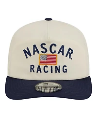 New Era Men's Cream/Navy Nascar Flag 19TWENTY Adjustable Hat