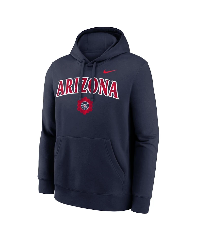 Nike Men's Navy Arizona Wildcats Space Basketball Club Fleece Hoodie
