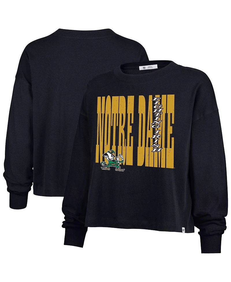 '47 Brand Women's Navy Notre Dame Fighting Irish Stacked Sydney Long Sleeve T-Shirt