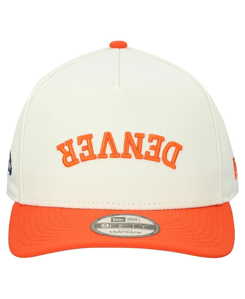 New Era Men's Cream Denver Broncos Upside Down 9FIFTY A-Frame Snapback Hat