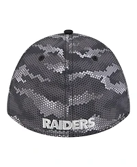 New Era Men's Black Las Vegas Raiders Camo A-Frame 39THIRTY Flex Hat