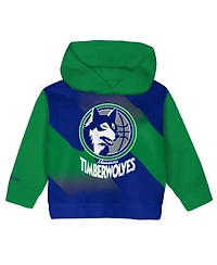 Mitchell & Ness Toddler Blue/Green Minnesota Timberwolves Big Face Oversized Pullover Hoodie and Pants Set