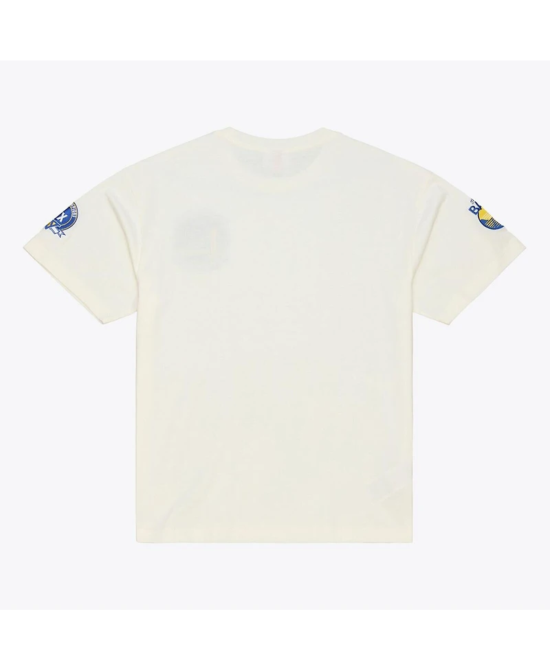 Mitchell & Ness Men's Cream Golden State Warriors Hardwood Classics Chainstitch Premium T-Shirt