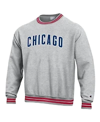 Champion Men's Heather Gray Chicago Cubs Reverse Weave Sweatshirt