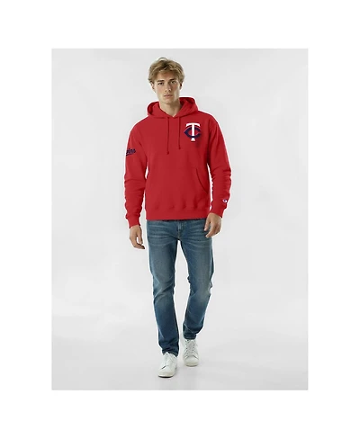 Champion Men's Red Minnesota Twins Reverse Weave Chenille Hoodie
