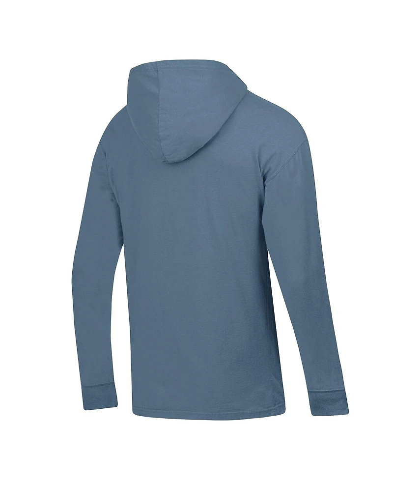 Comfortwash Men's Blue North Carolina Tar Heels Long Sleeve Hooded T-Shirt