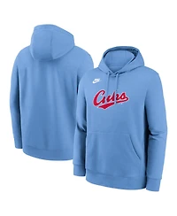 Nike Men's Light Blue Chicago Cubs Cooperstown Collection Wordmark Club Hoodie