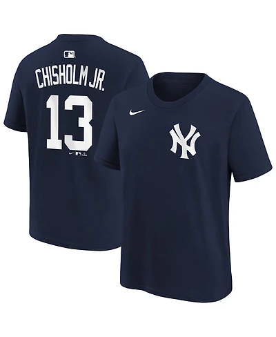 Nike Big Boys and Girls Jazz Chisholm Jr. Navy New York Yankees Name Number T-Shirt