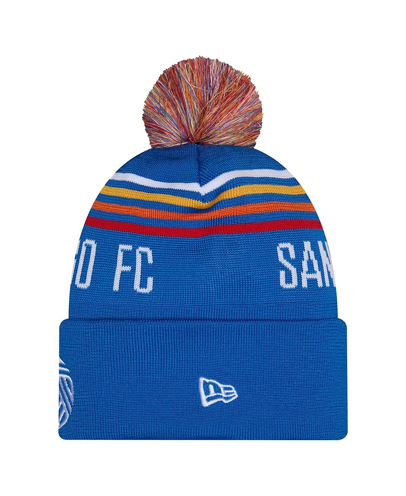 New Era Big Boys and Girls Royal San Diego Fc Jersey Hook Cuffed Pom with Knit Hat