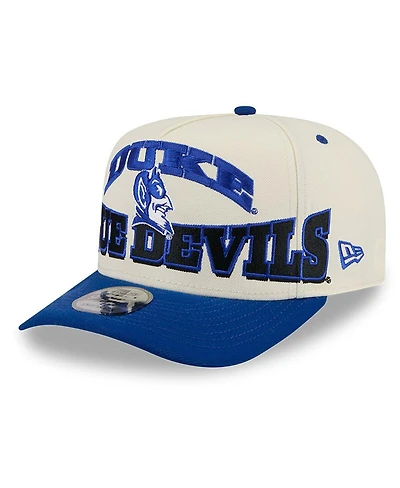 New Era Men's Cream/Royal Duke Blue Devils March Madness Historic Collection 9FIFTY A-Frame Snapback Hat