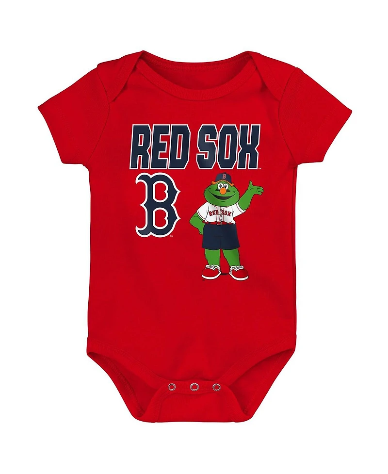 Outerstuff Baby Boys and Girls 3-Piece Boston Red Sox Home Plate Creeper Set