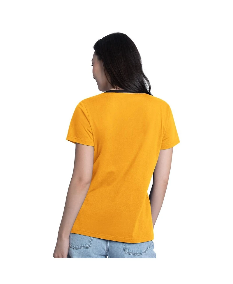 G-iii 4Her by Carl Banks Women's Gold Christopher Bell Best Team V-Neck T-Shirt