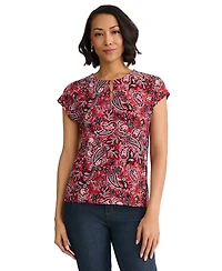 Jones New York Petite Round Neck Pull-On Top