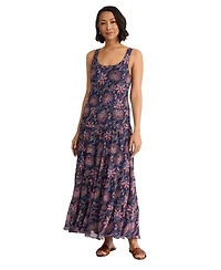 Jones New York Petite Scoop Neck Pull-On Maxi Dress