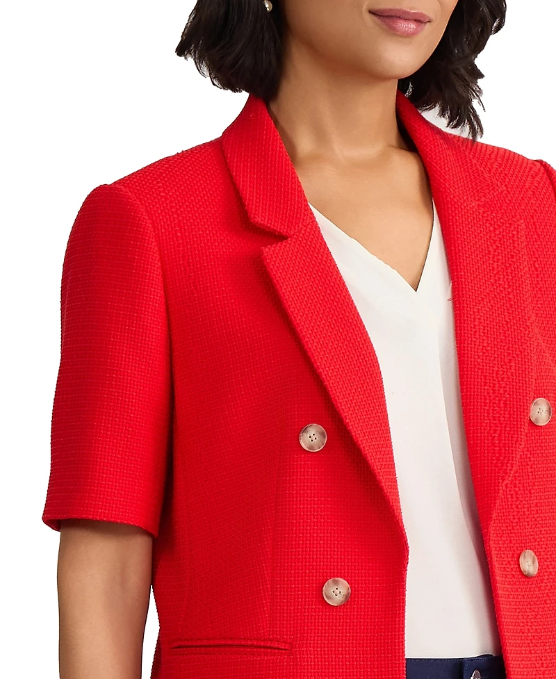 Jones New York Petite Notch Collar Open-Front Jacket