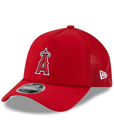 New Era Men's Red Los Angeles Angels 2026 Batting Practice Apex 9FORTY Adjustable Trucker Hat