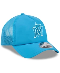 New Era Men's Blue Miami Marlins 2026 Batting Practice Apex 9FORTY Adjustable Trucker Hat