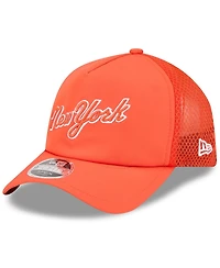 New Era Men's Orange New York Mets 2026 Batting Practice Apex 9FORTY Adjustable Trucker Hat