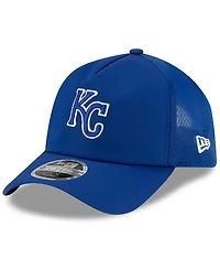New Era Men's Royal Kansas City Royals 2026 Batting Practice Apex 9FORTY Adjustable Trucker Hat