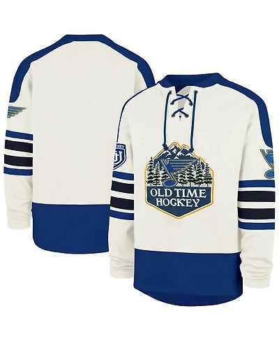 '47 Brand Men's Cream St. Louis Blues Pond Hockey Trio Eternal Lacer Sweatshirt