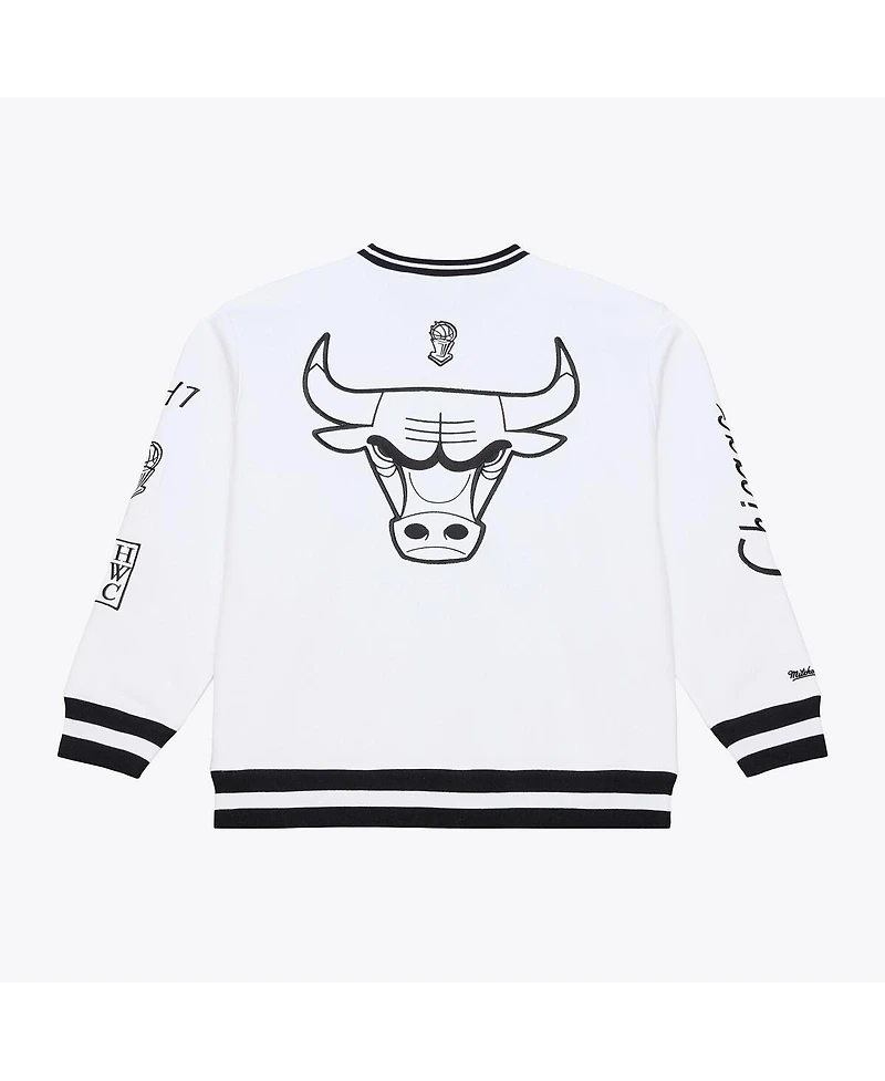 Mitchell & Ness Men's White Chicago Bulls Hardwood Classics Arctic Fleece Sweatshirt