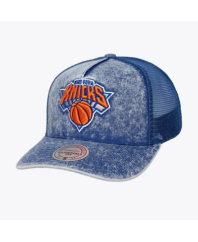 Mitchell & Ness Men's Blue New York Knicks Gameday Snow Wash Adjustable Trucker Hat