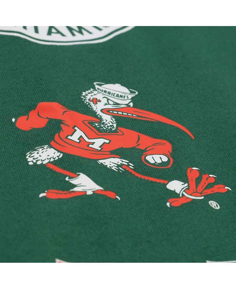 Mitchell & Ness Men's Green Miami Hurricanes Double Clutch Premium T-Shirt