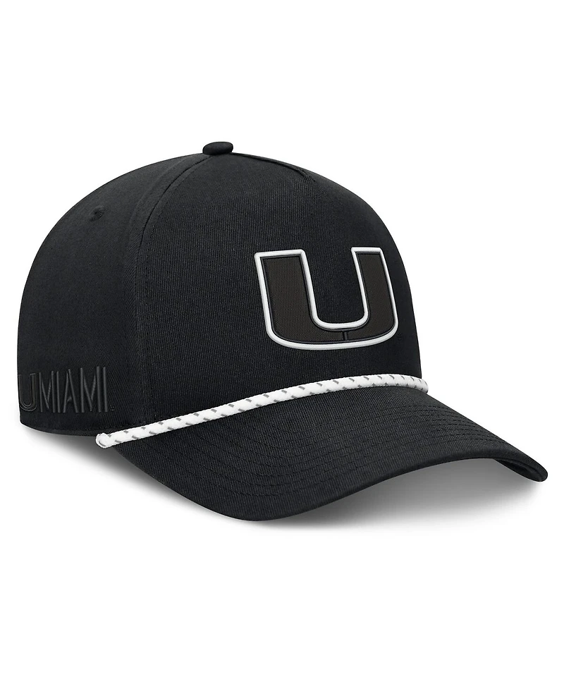 Fanatics Men's Black Miami Hurricanes Undertone Rope Adjustable Hat