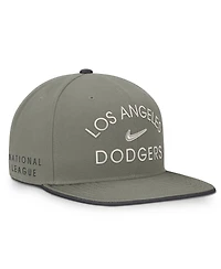 Nike Men's Olive Los Angeles Dodgers Pro Dri-fit Snapback Hat