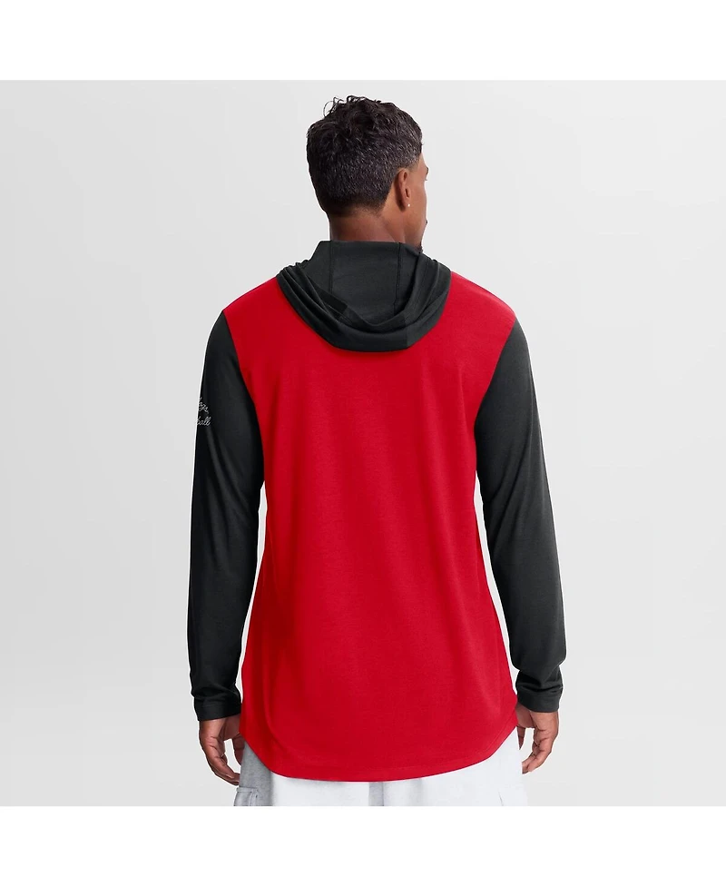 Nike Men's Red/Black Georgia Bulldogs Campus Legacy Tri-Blend Long Sleeve Hooded T-Shirt