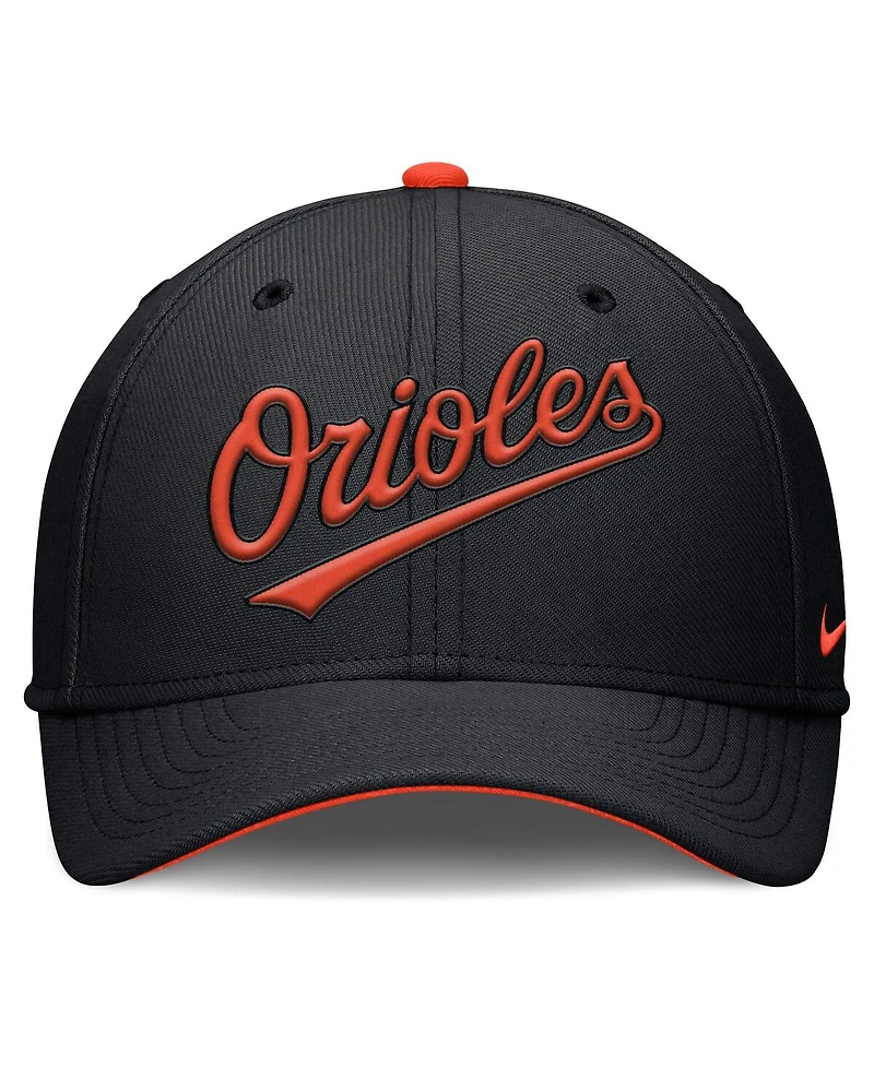 Nike Men's Black Baltimore Orioles Primetime Rise Dri-fit Flex Hat