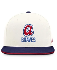 Nike Men's Cream/Royal Atlanta Braves Cooperstown Pro Dri-fit Snapback Hat