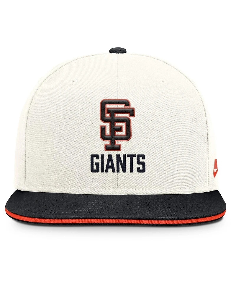Nike Men's Cream/Black San Francisco Giants Cooperstown Pro Dri-fit Snapback Hat