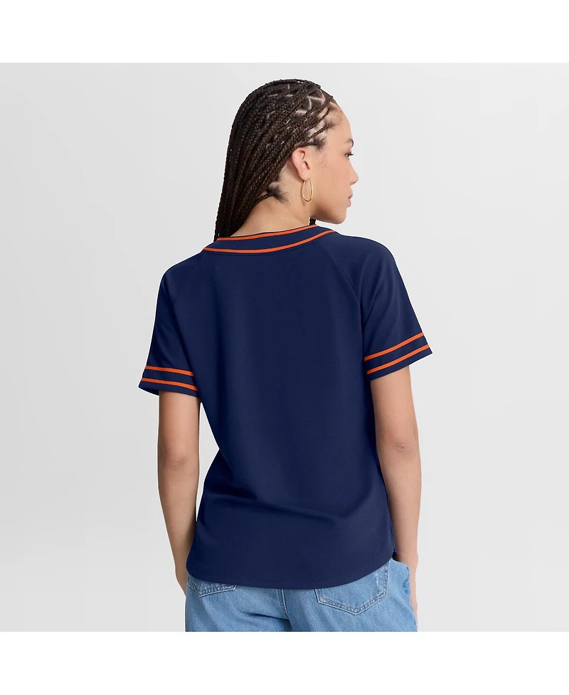 Fanatics Women's Navy Detroit Tigers Diva Race Ahead Raglan V-Neck T-Shirt