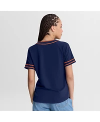 Fanatics Women's Navy Detroit Tigers Diva Race Ahead Raglan V-Neck T-Shirt