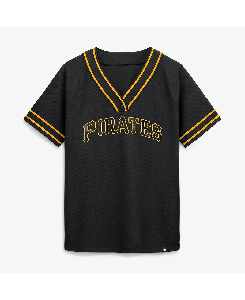 Fanatics Women's Black Pittsburgh Pirates Diva Race Ahead Raglan V-Neck T-Shirt