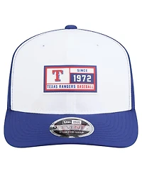 New Era Men's White/Royal Texas Rangers Established Patch 9SEVENTY Adjustable Hat