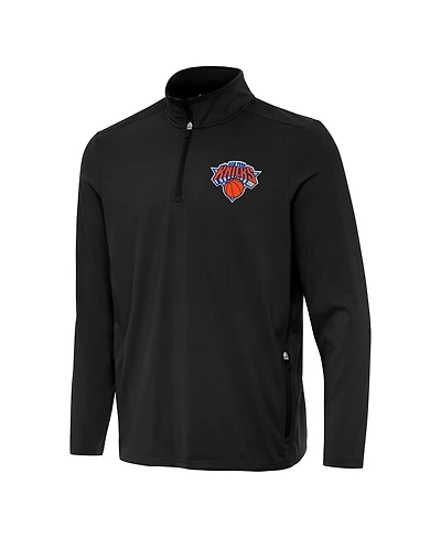 Antigua Men's Black New York Knicks Perilous Quarter-Zip