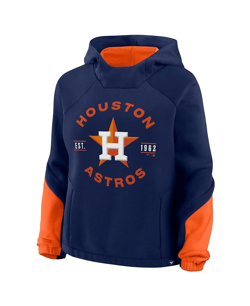 Fanatics Women's Navy Houston Astros Oversized Time to Win Pullover Hoodie